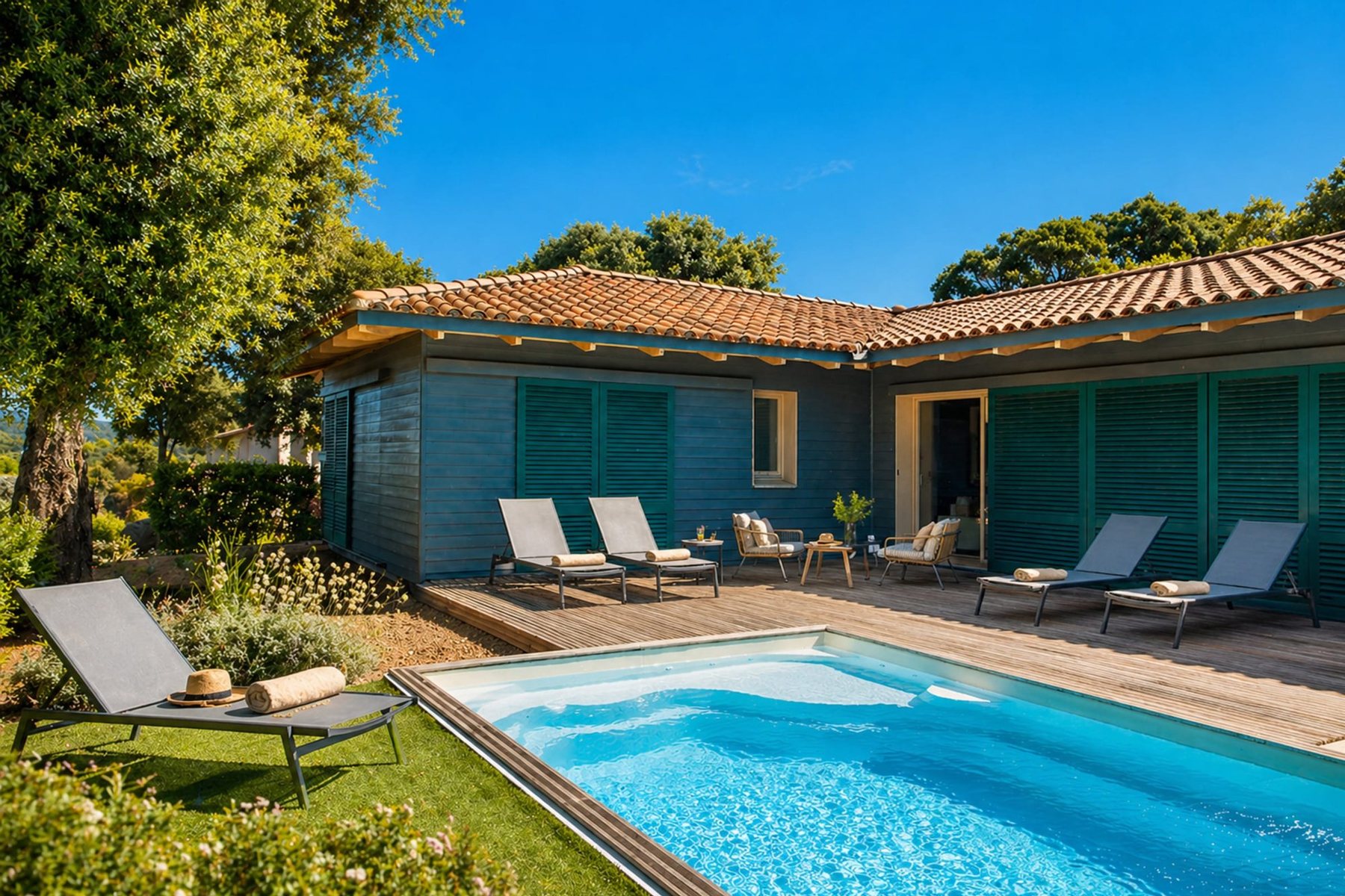 Les Arbousiers — pool terrace, villa with a private pool in Figari