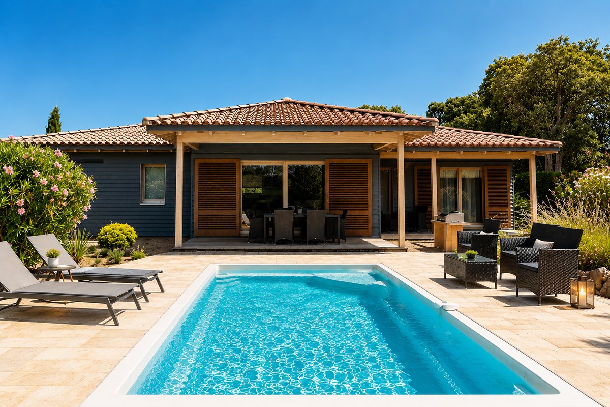 Les Chênes Lièges — villa pool, villa with a private pool in Figari
