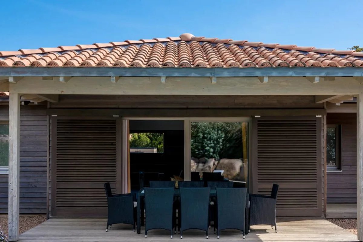 Les Chênes Lièges — terrace covered, villa with a private pool in Figari