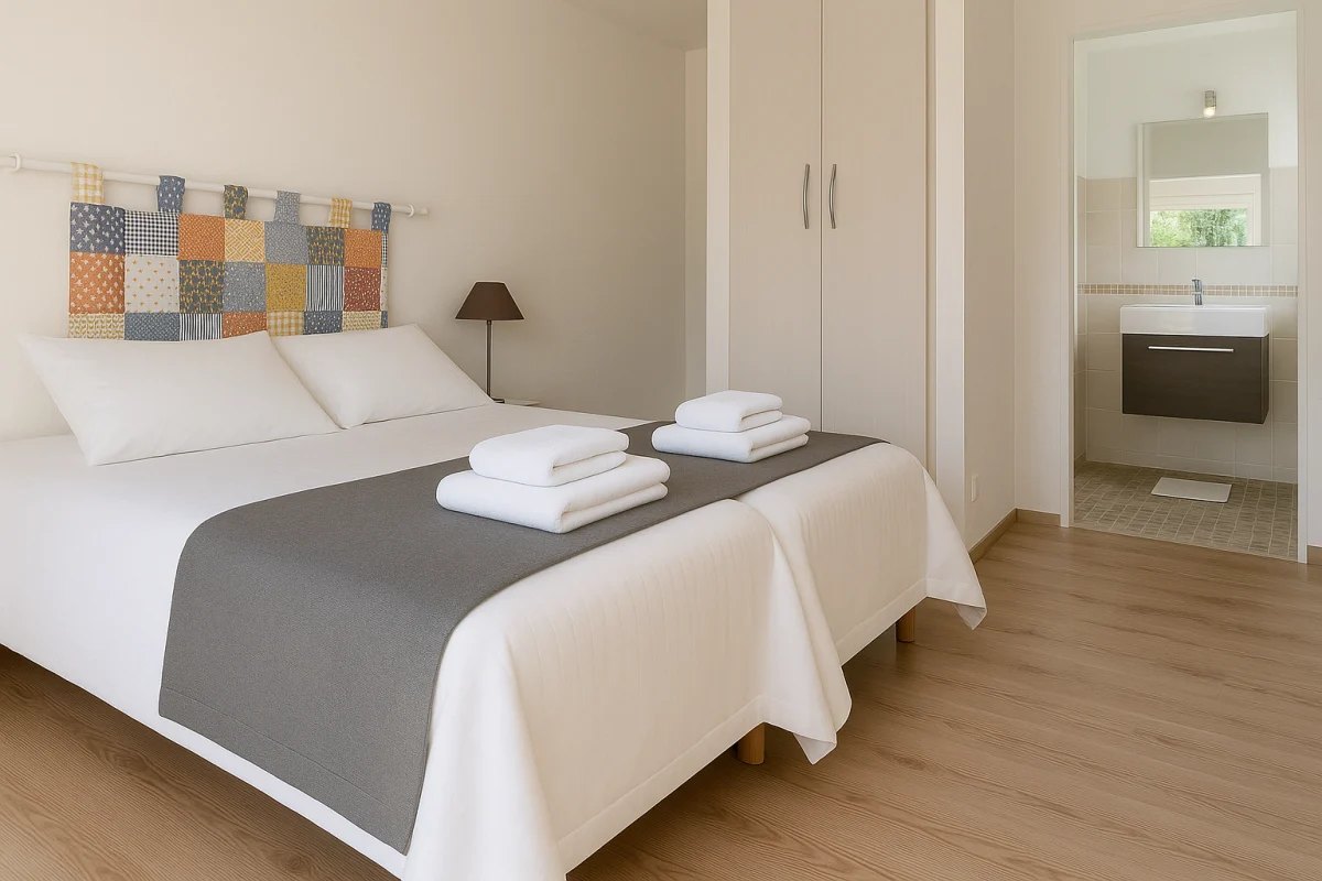 Les Chênes Lièges — bedroom twin, villa with a private pool in Figari