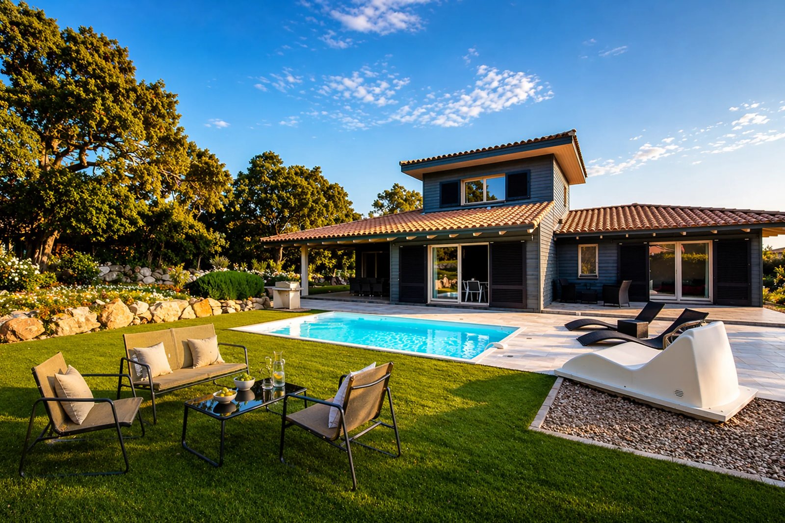 Les Citronniers — Garten Wohnzimmer, Villa mit privatem Pool in Figari