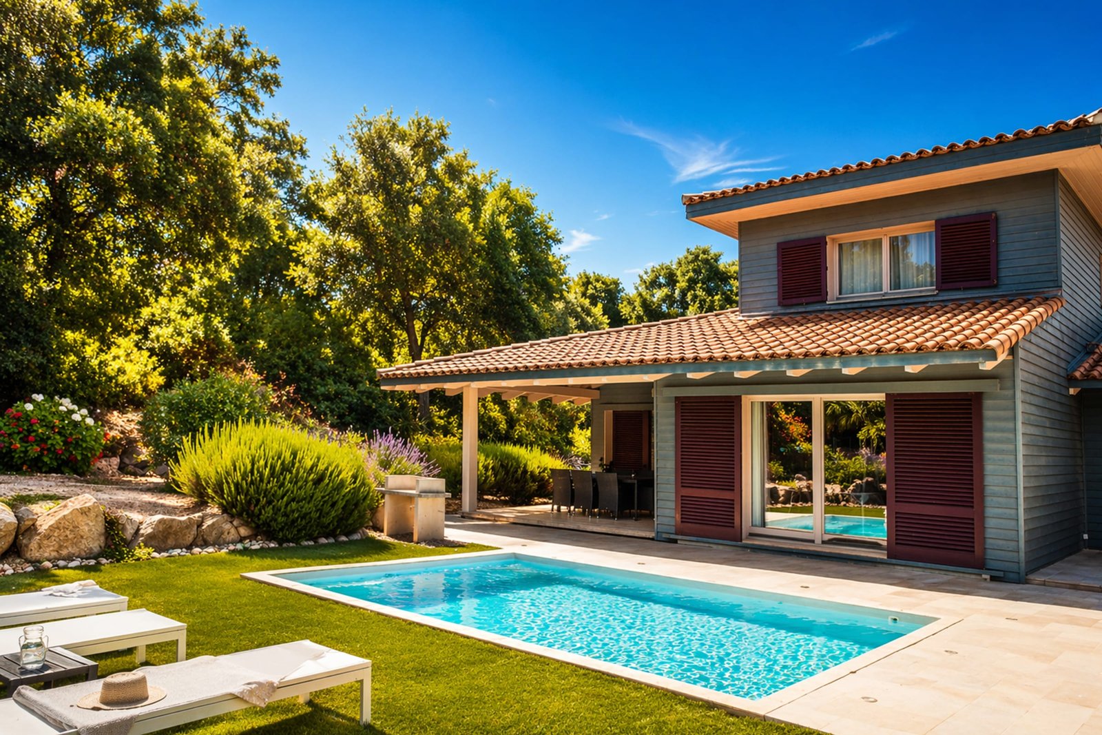 Les Citronniers — Villa Garten, Villa mit privatem Pool in Figari