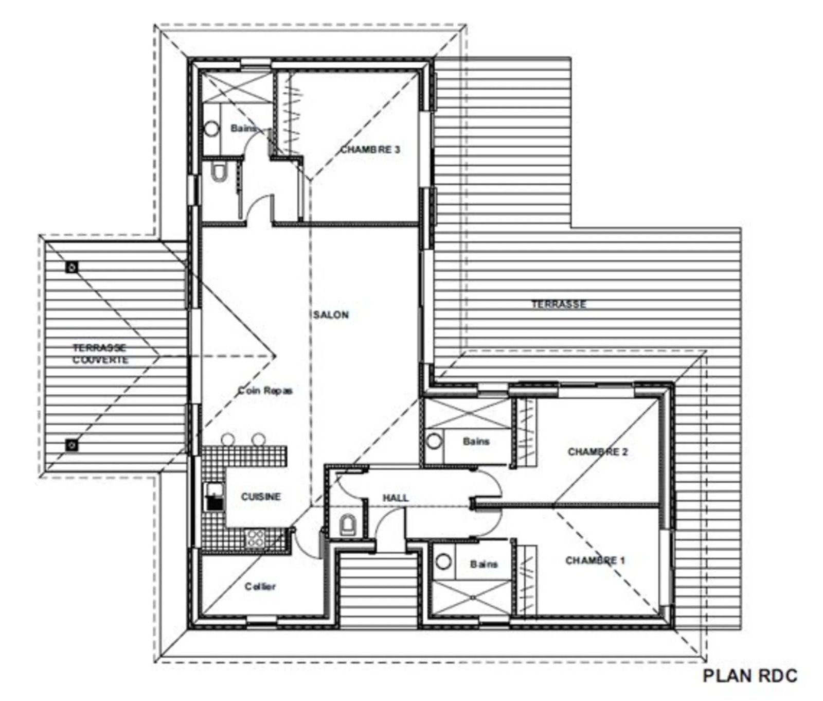 Les Myrtes — floor plan villa, villa with a private pool in Figari