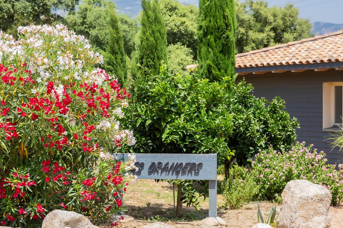 Les Orangers — sign, villa with a private pool in Figari