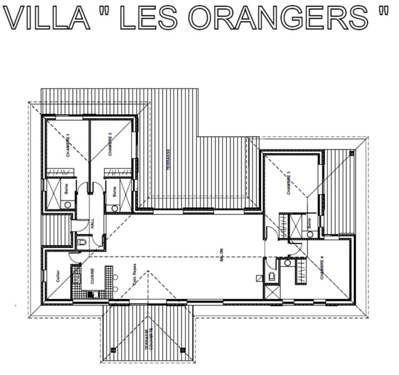 Les Orangers — floor plan villa, villa with a private pool in Figari