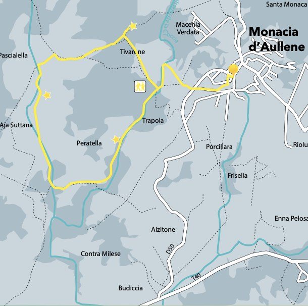 Carte de la boucle de Peratella depuis Monacia d'Aullene